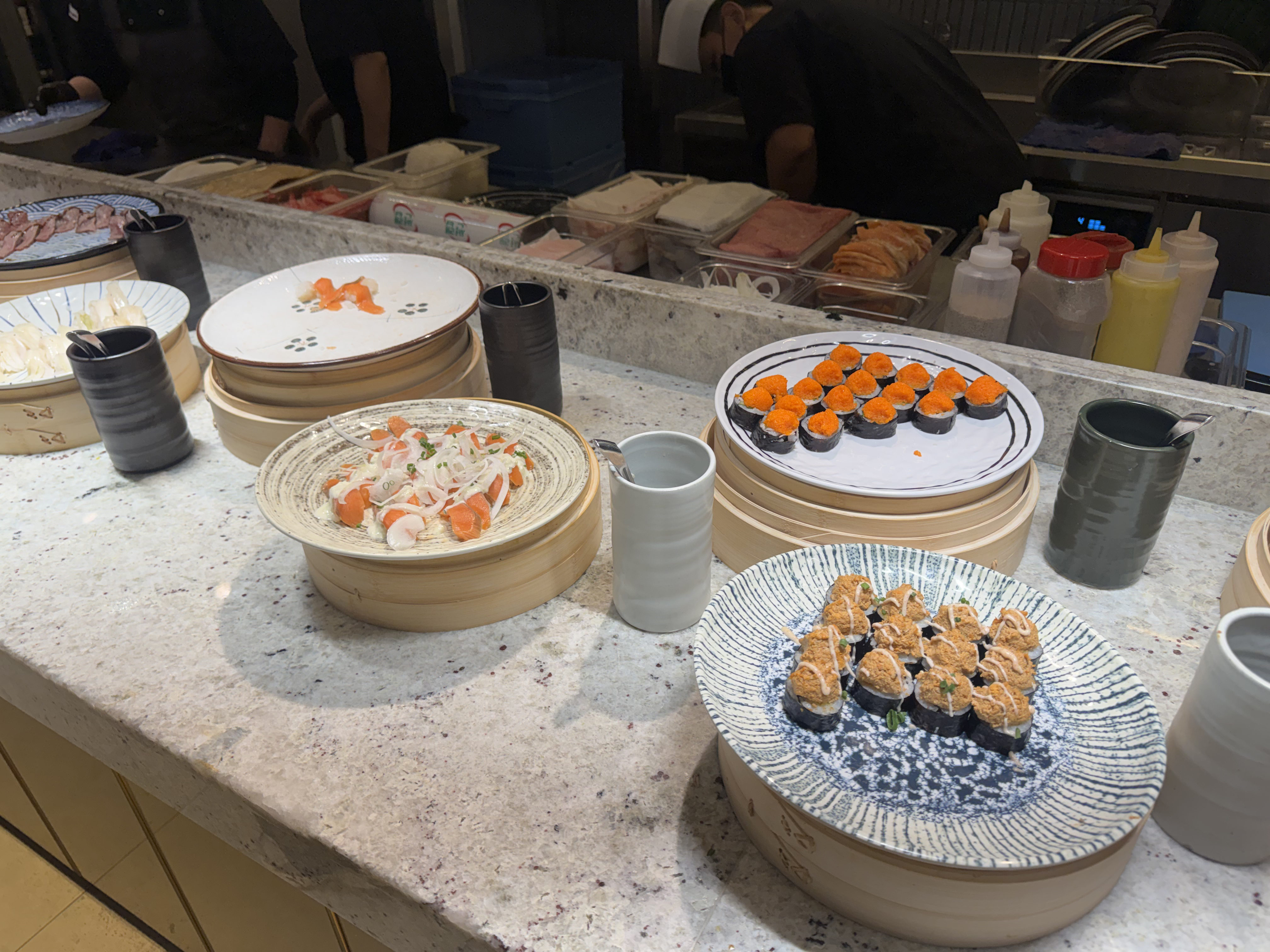 Fresh sushi and rolls