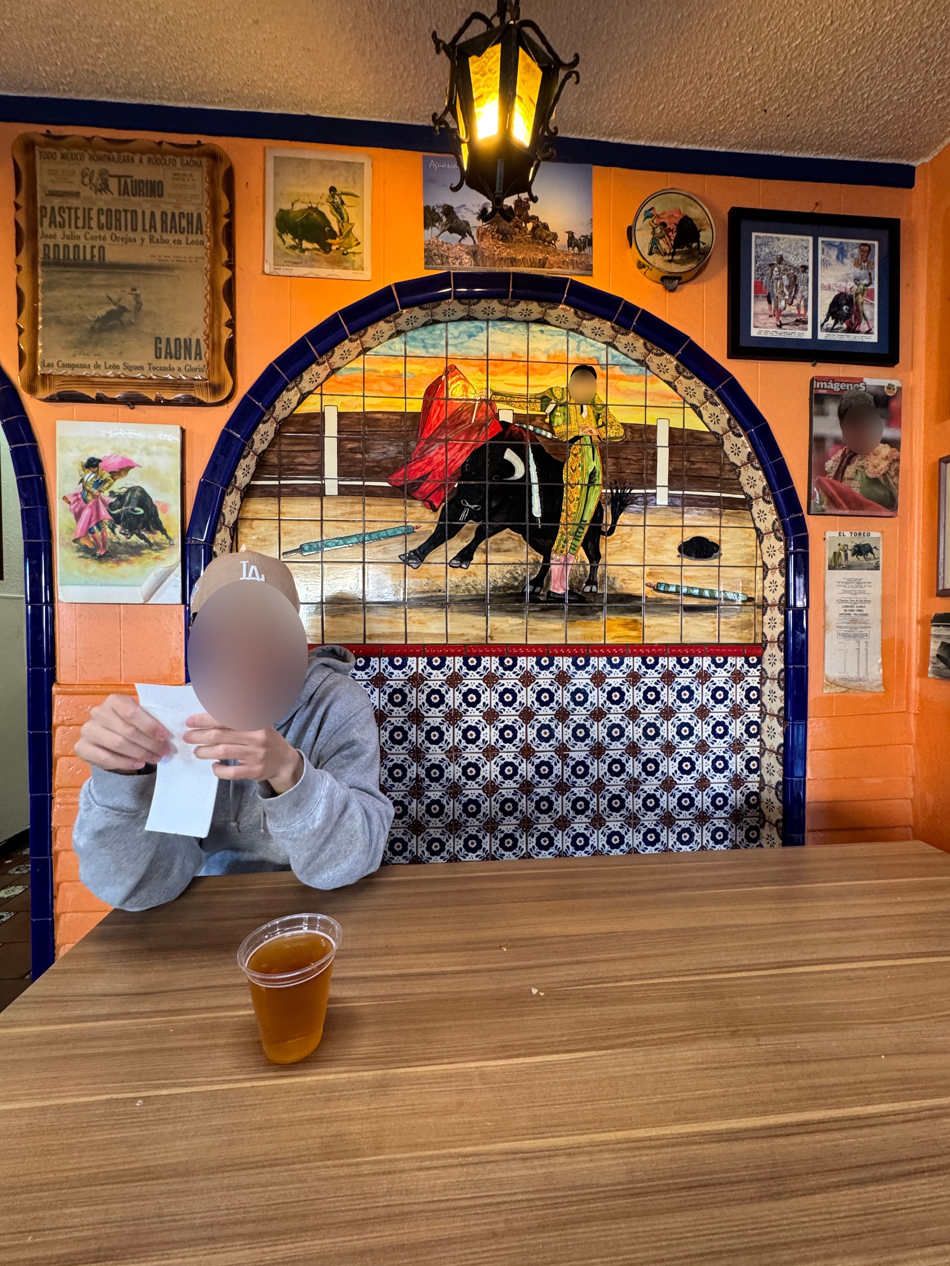 Table and decorations at El Taurino restaurant